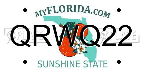 QRWQ22 Florida License Plate
