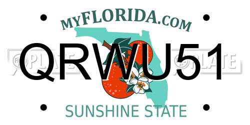 QRWU51 Florida License Plate