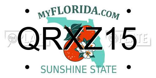 QRXZ15 Florida License Plate