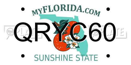 QRYC60 Florida License Plate