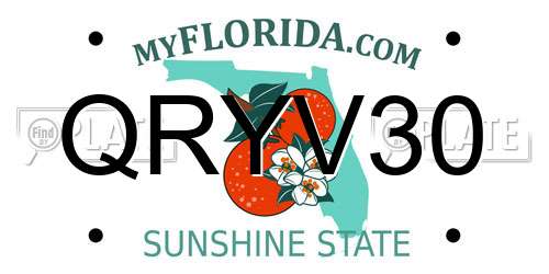 QRYV30 Florida License Plate