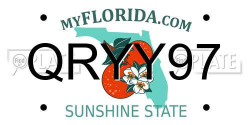 QRYY97 Florida License Plate