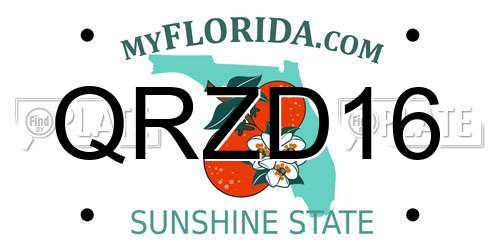 QRZD16 Florida License Plate