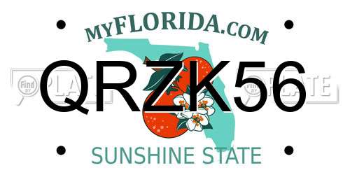 QRZK56 Florida License Plate