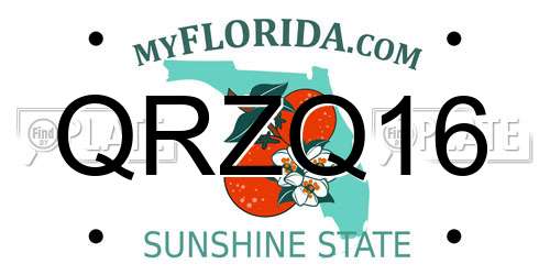 QRZQ16 Florida License Plate