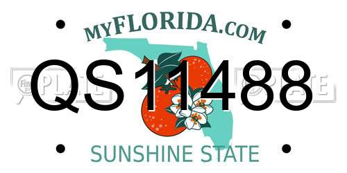 QS11488 Florida License Plate