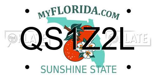 QS1Z2L Florida License Plate