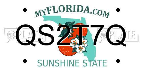 QS2T7Q Florida License Plate