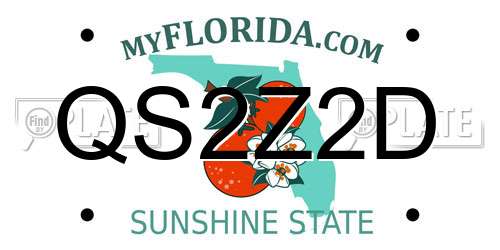 QS2Z2D Florida License Plate