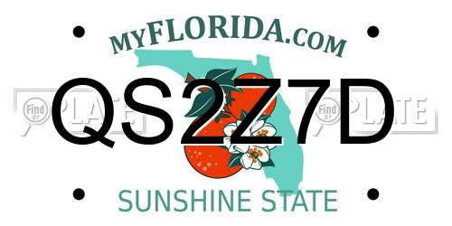 QS2Z7D Florida License Plate