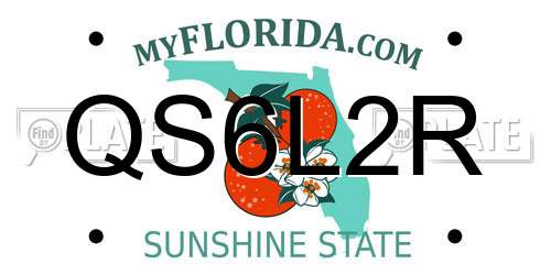 QS6L2R Florida License Plate