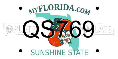QS769 Florida License Plate