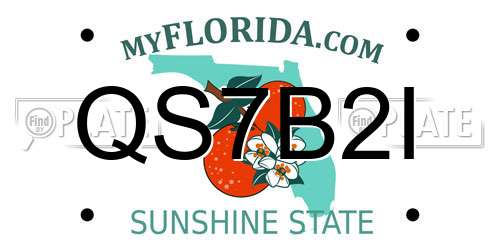 QS7B2I Florida License Plate