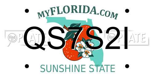 QS7S2I Florida License Plate