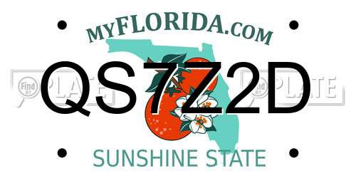 QS7Z2D Florida License Plate