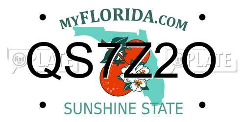 QS7Z2O Florida License Plate