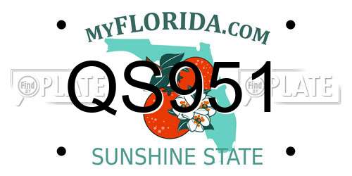 QS951 Florida License Plate