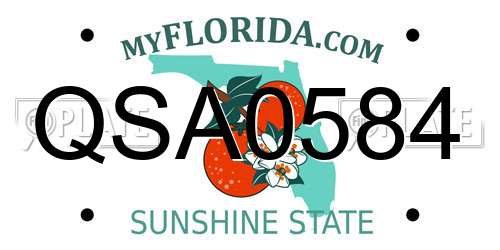 QSA0584 Florida License Plate