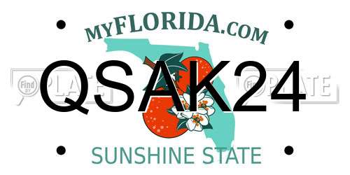 QSAK24 Florida License Plate