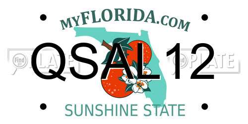 QSAL12 Florida License Plate