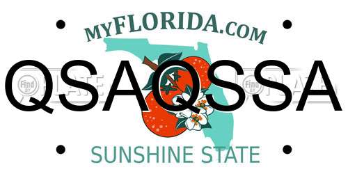QSAQSSA Florida License Plate