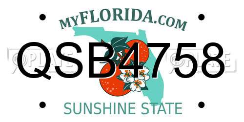 QSB4758 Florida License Plate