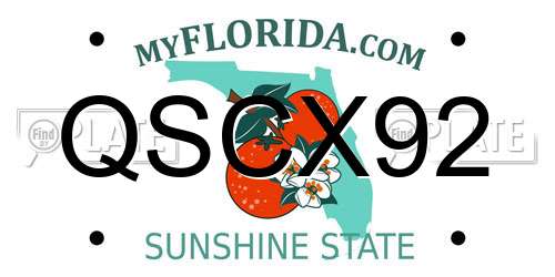 QSCX92 Florida License Plate