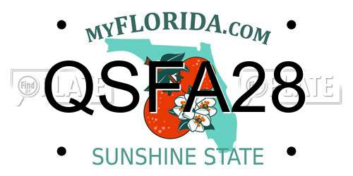 QSFA28 Florida License Plate