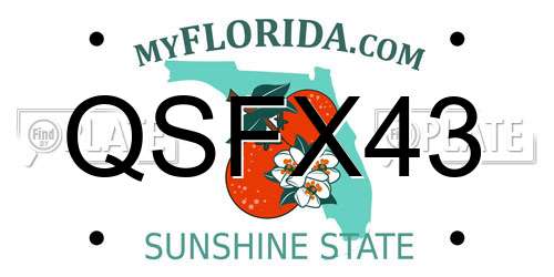 QSFX43 Florida License Plate