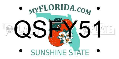 QSFY51 Florida License Plate
