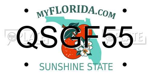 QSGF55 Florida License Plate