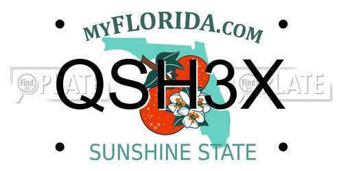 QSH3X Florida License Plate