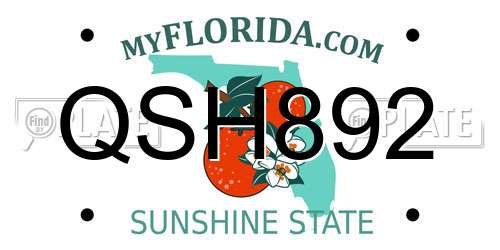 QSH892 Florida License Plate