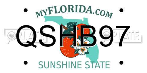 QSHB97 Florida License Plate