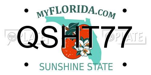 QSHT77 Florida License Plate