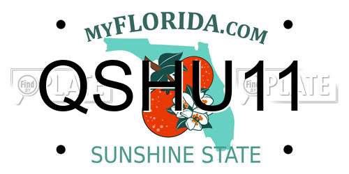 QSHU11 Florida License Plate
