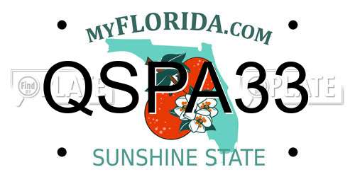 QSPA33 Florida License Plate