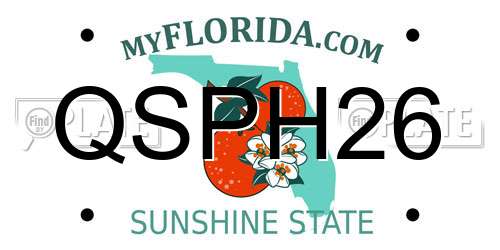 QSPH26 Florida License Plate