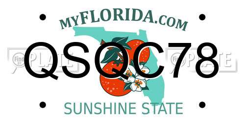 QSQC78 Florida License Plate