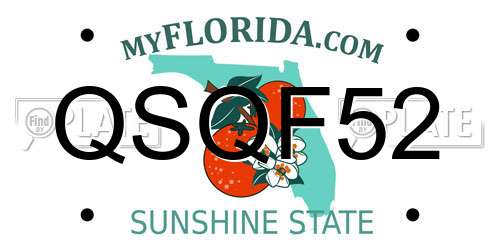 QSQF52 Florida License Plate