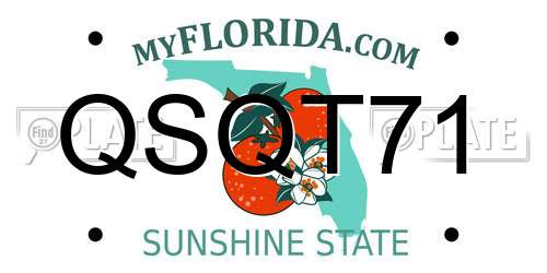 QSQT71 Florida License Plate
