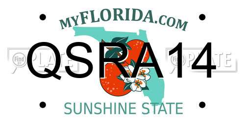 QSRA14 Florida License Plate