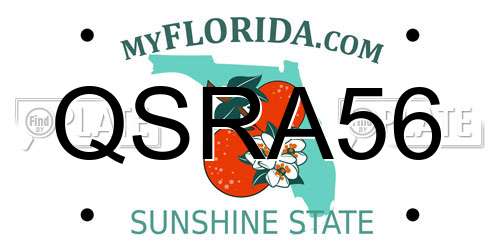 QSRA56 Florida License Plate
