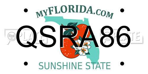 QSRA86 Florida License Plate