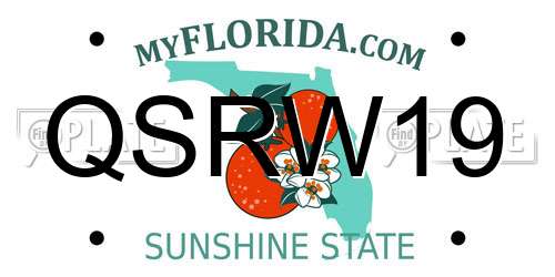 QSRW19 Florida License Plate