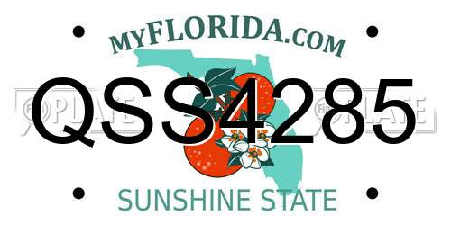 QSS4285 Florida License Plate