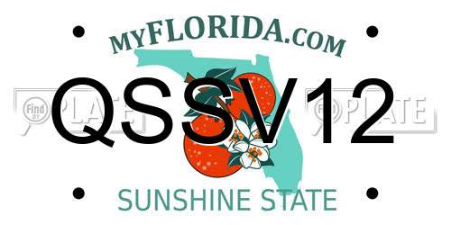 QSSV12 Florida License Plate
