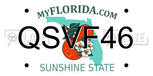 QSVF46 Florida License Plate