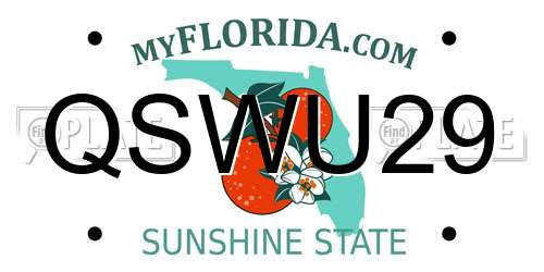QSWU29 Florida License Plate