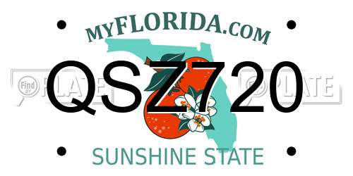 QSZ720 Florida License Plate